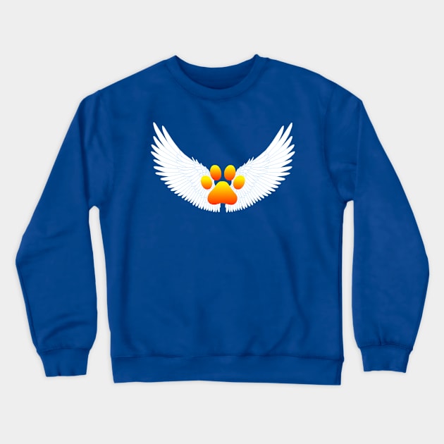 Guardian Angel Wing Paw Print Crewneck Sweatshirt by Art by Deborah Camp